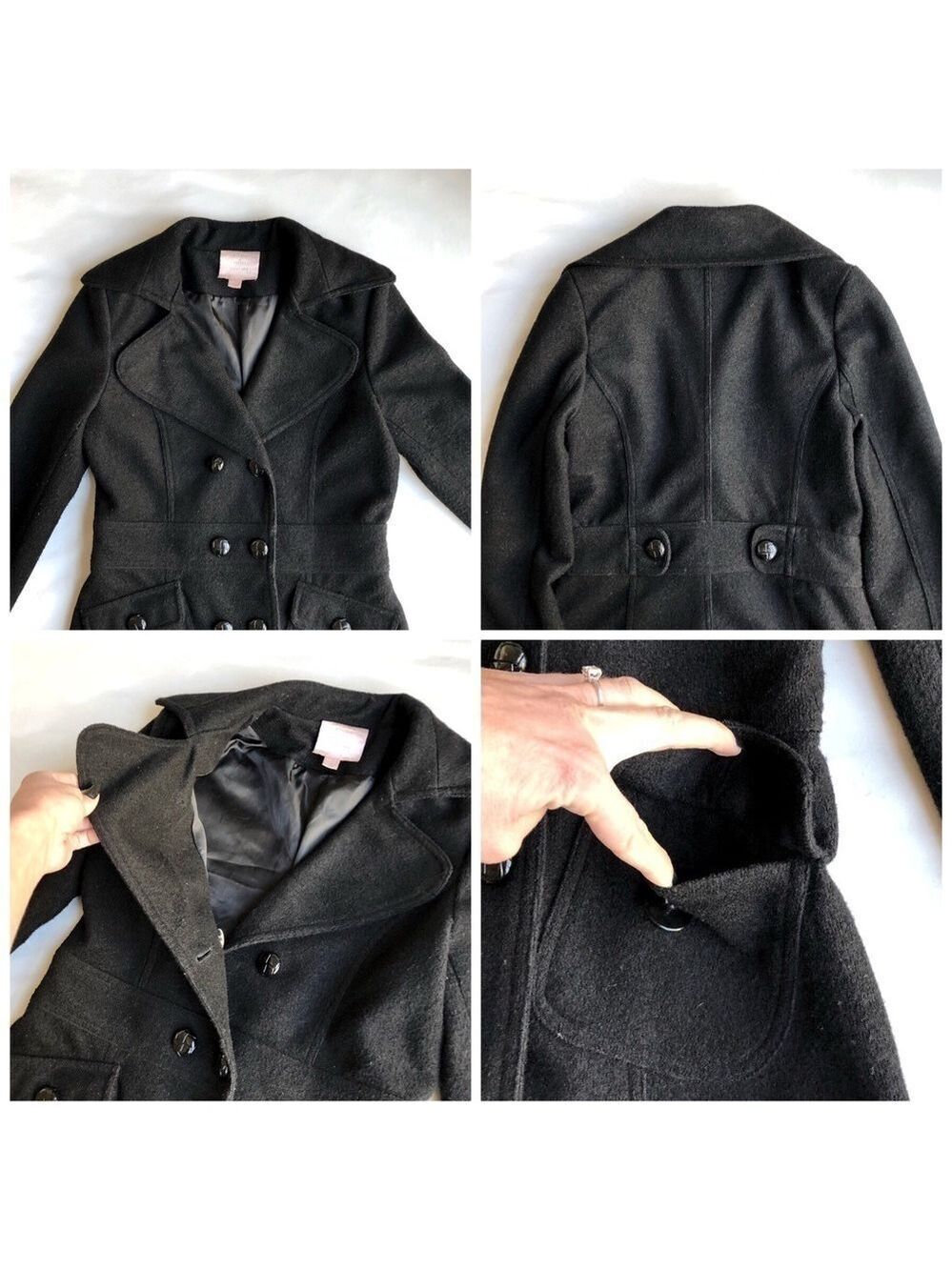 Romeo & Juliet Couture Wool Blend Pea Coat - Picture 6 of 7